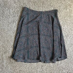 🦋 Forever 21 Teal Pink A-Line Midi Skirt Casual Colorful Large